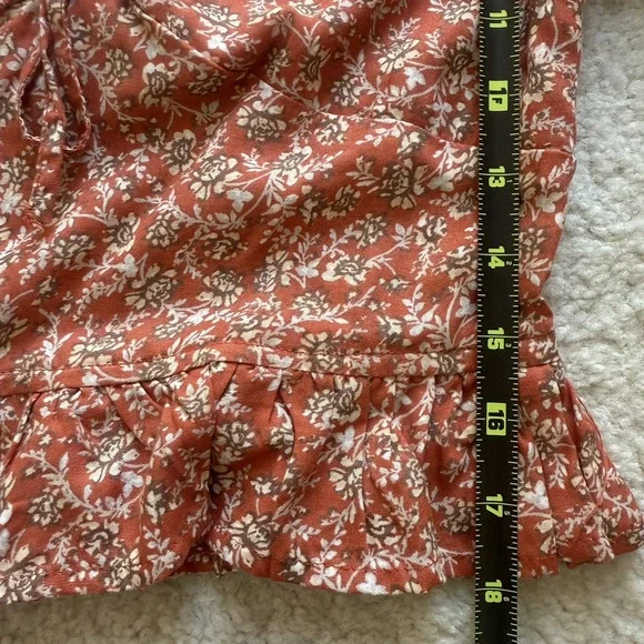 JAPNA Rust Fall Floral NWOT Smocked Peasant Top Long Sleeve Boho Square Neck M - Picture 9 of 9